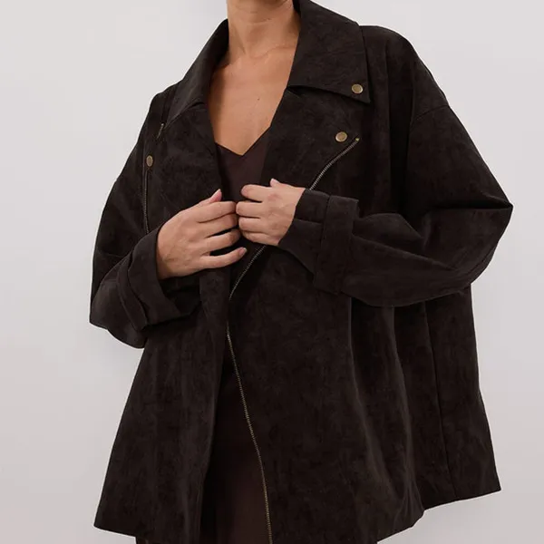 CHOC OVERSIZED FAUX SUEDE JACKET